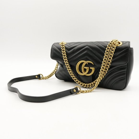 Gucci Handbags - New Damaged Gucci Women's GG Marmont Small Matelassé Shoulder Bag Black Leather